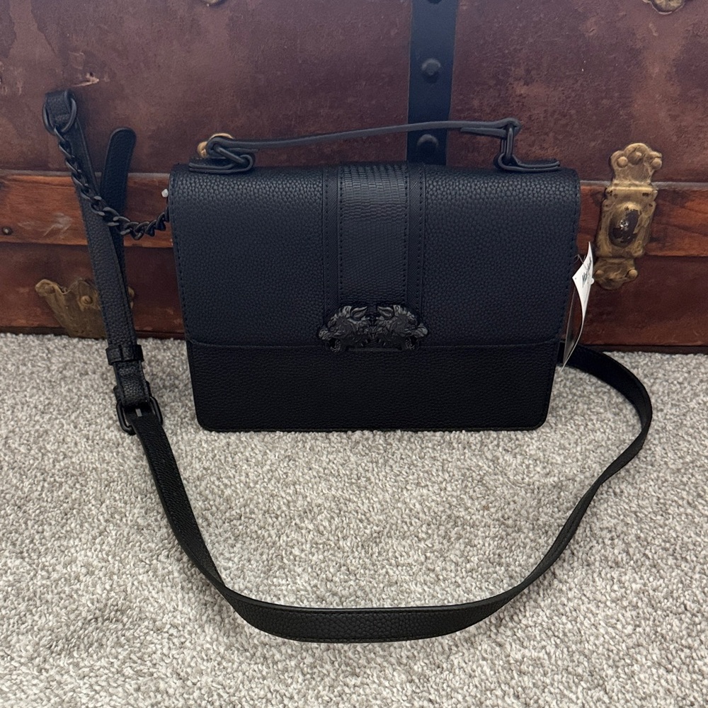 Aldo Black Leather Crossbody Bag